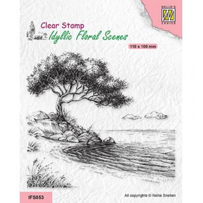 Nellies Choice Clear Stamp - Tree On Shore
